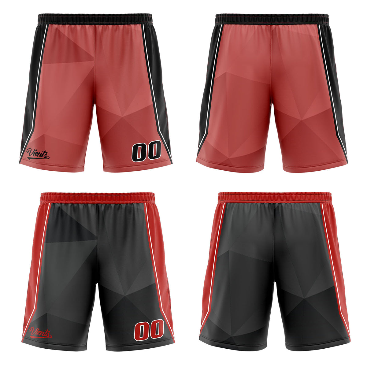 Benutzerdefinierte Rot Schwarz Reversible Basketball Jersey Personalisierte Drucken Name Nummer Logo