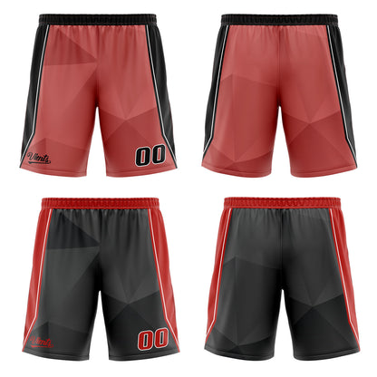 Benutzerdefinierte Rot Schwarz Reversible Basketball Jersey Personalisierte Drucken Name Nummer Logo