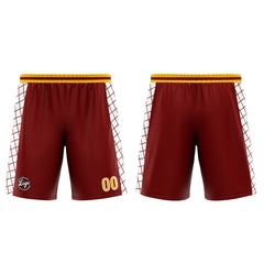 Benutzerdefinierter Burgund Gelb Basketball Jersey Uniform Anzug gedruckt Ihr Logo Name Nummer