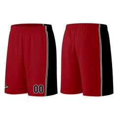 Individuelle Burgund Schwarz Basketball Jersey Shorts für Männer und Frauen Gestickter und gedruckter Name, Nummer und Logo