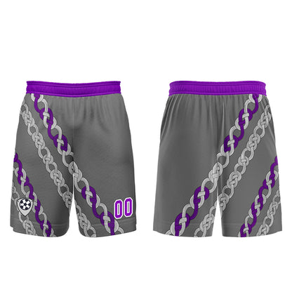 Benutzerdefinierte Grau Violett Trikots für Männer Frauen Personalisierte Fußball Uniformen für Erwachsene und Kind