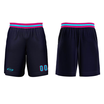 Benutzerdefinierter Marineblau Himbeer Hellblau Basketball Jersey Uniform Anzug gedruckt Ihr Logo Name Nummer