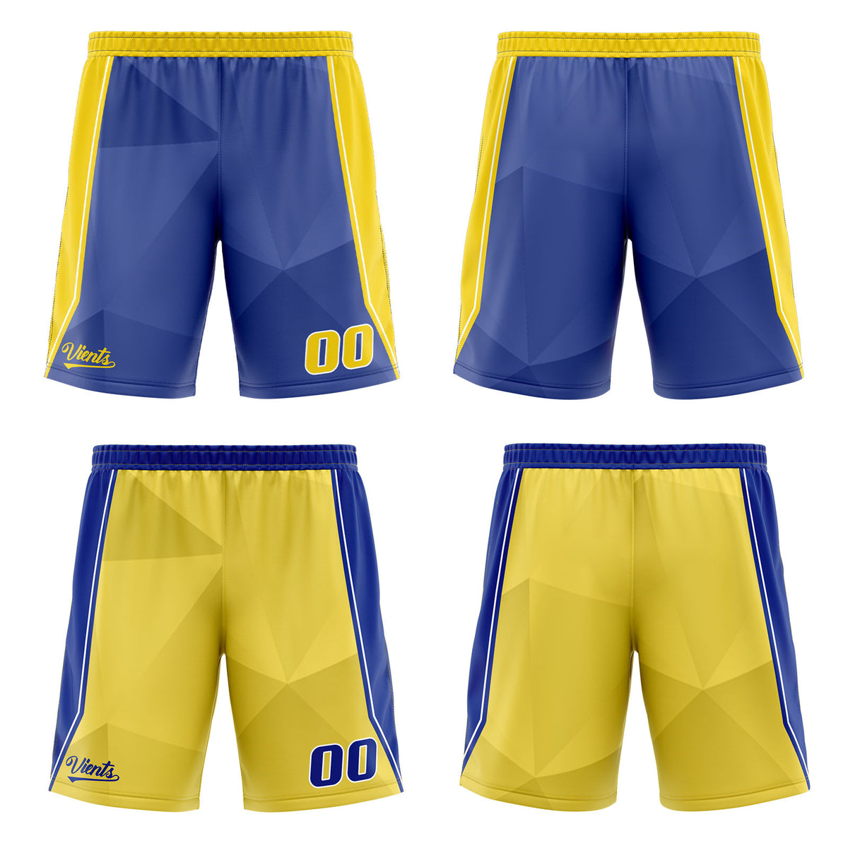 Benutzerdefinierte Blau Gelb Reversible Basketball Jersey Personalisierte Drucken Name Nummer Logo