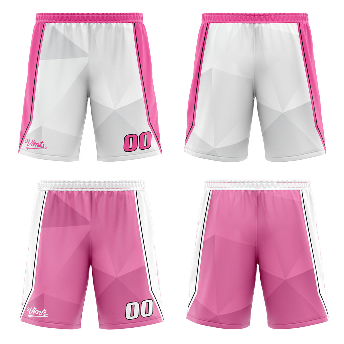 Benutzerdefinierte Weiß Rosa Reversible Basketball Jersey Personalisierte Drucken Name Nummer Logo