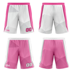 Benutzerdefinierte Weiß Rosa Reversible Basketball Jersey Personalisierte Drucken Name Nummer Logo