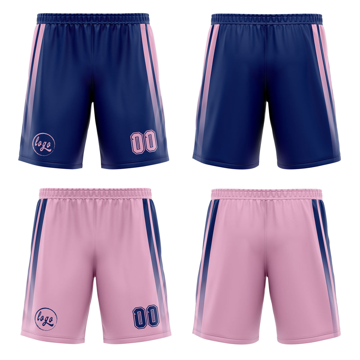 Benutzerdefinierte Marine Rosa Reversible Basketball Jersey Personalisierte Drucken Name Nummer Logo