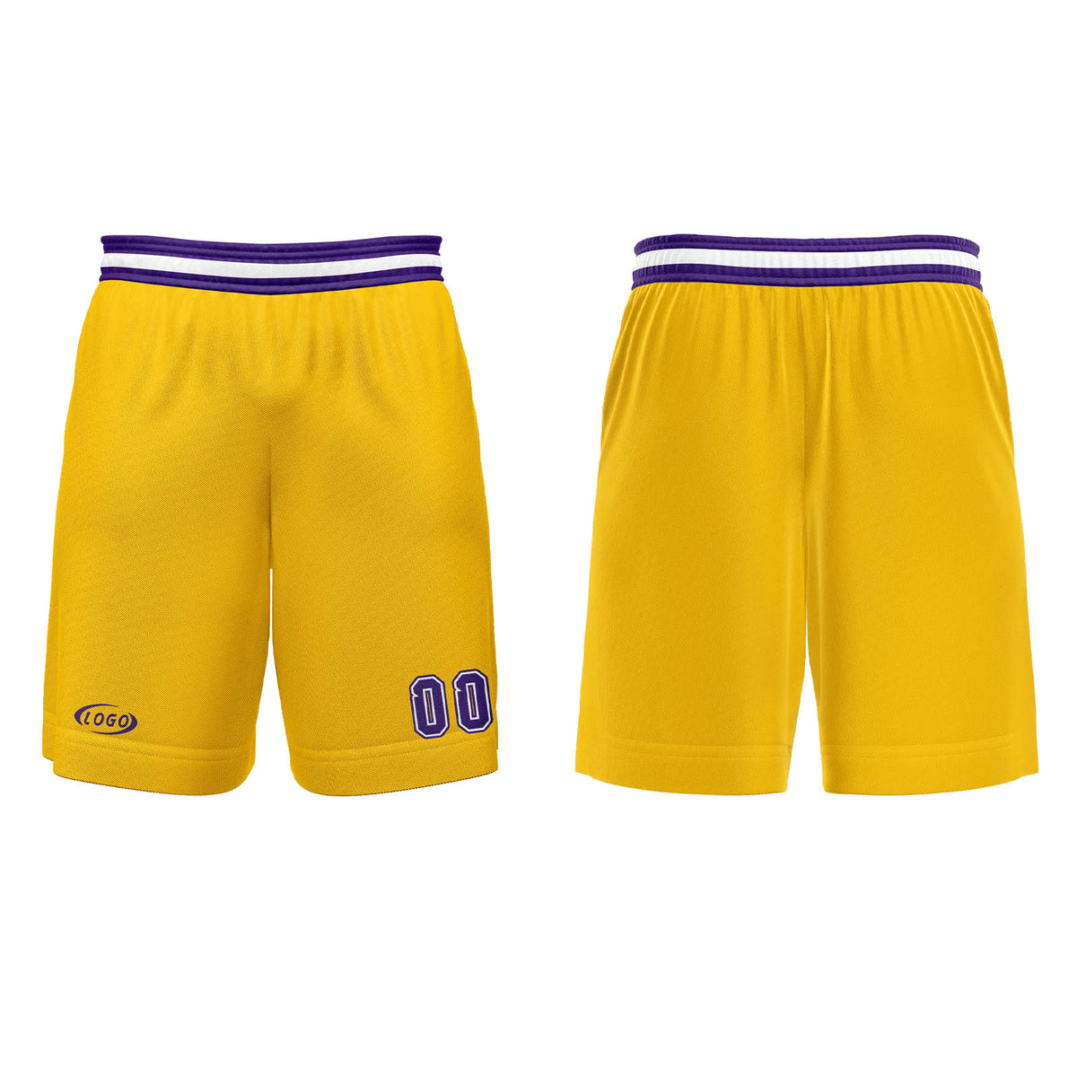 Benutzerdefinierter Gelb Lila Weiß Basketball Jersey Uniform Anzug gedruckt Ihr Logo Name Nummer