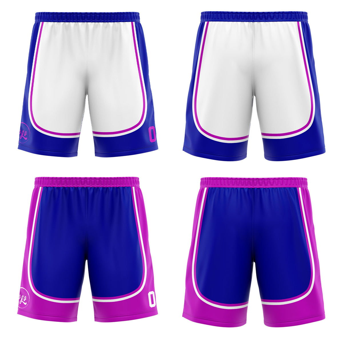 Benutzerdefinierte Blau Lila Reversible Basketball Jersey Personalisierte Print Name Nummer Logo