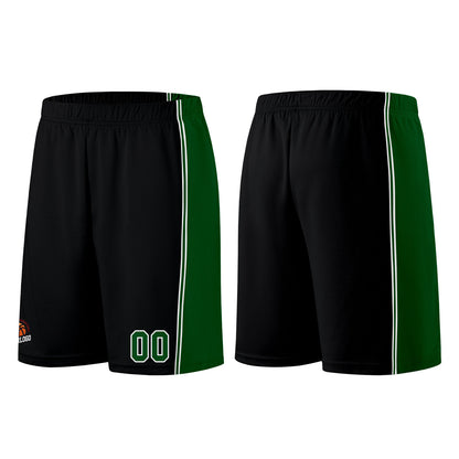 Individuelle Schwarz Grün Basketball Jersey Shorts für Männer und Frauen Gestickter und gedruckter Name, Nummer und Logo