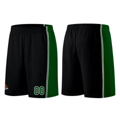 Individuelle Schwarz Grün Basketball Jersey Shorts für Männer und Frauen Gestickter und gedruckter Name, Nummer und Logo