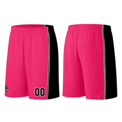 Individuelle Rosa-Schwarz Basketball Jersey Shorts für Männer und Frauen Gestickter und gedruckter Name, Nummer und Logo