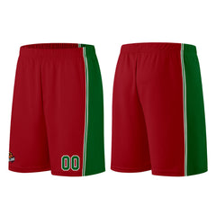 Individuelle Burgund Grün Basketball Jersey Shorts für Männer und Frauen Gestickter und gedruckter Name, Nummer und Logo