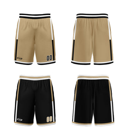 Benutzerdefinierte Gold Schwarz Reversible Basketball Jersey Personalisierte Drucken Name Nummer Logo