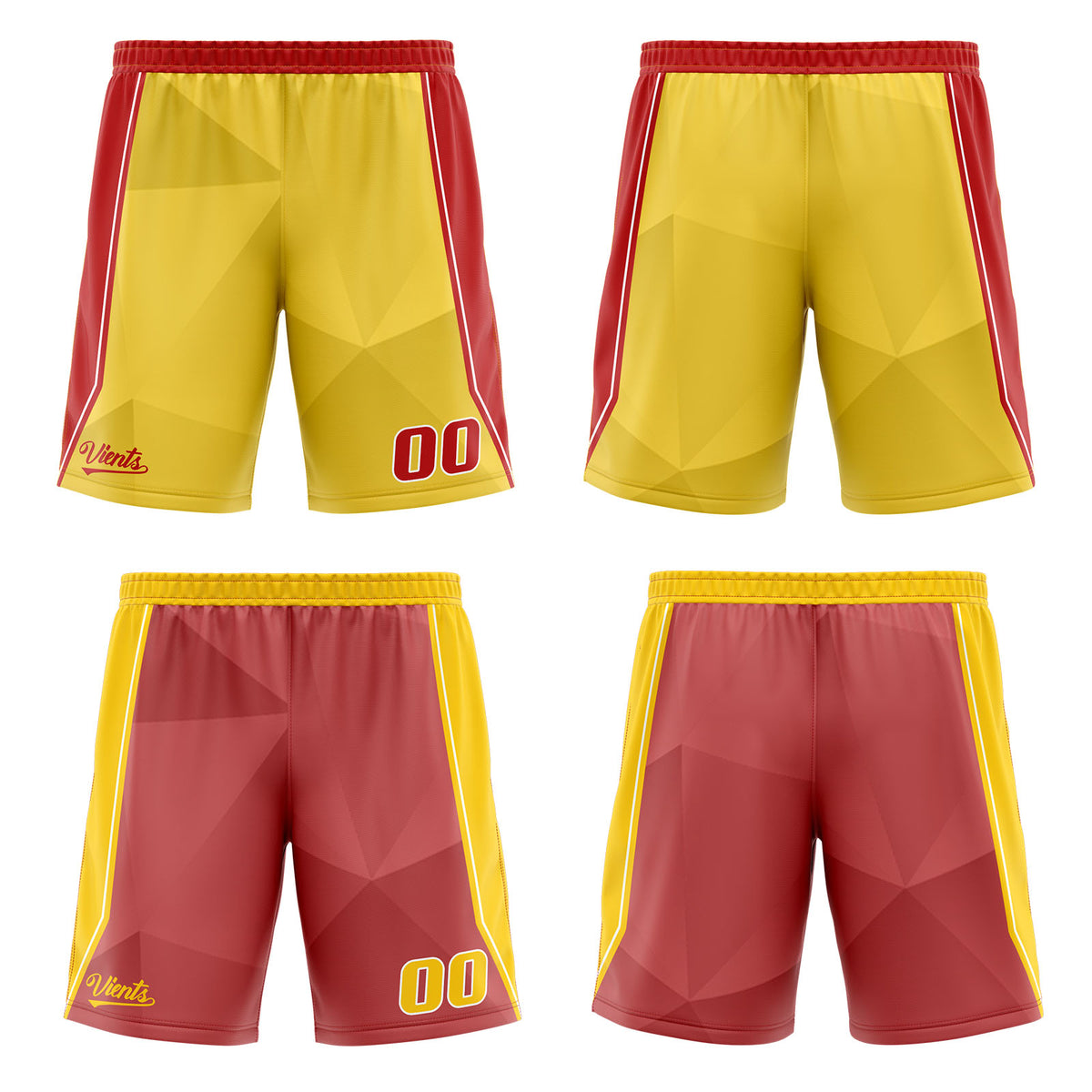 Benutzerdefinierte Gelb Rot Reversible Basketball Jersey Personalisierte Drucken Name Nummer Logo