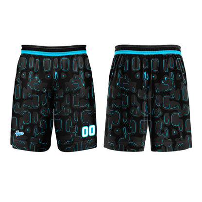 Benutzerdefinierter Schwarz Blau Basketball Jersey Uniform Anzug gedruckt Ihr Logo Name Nummer