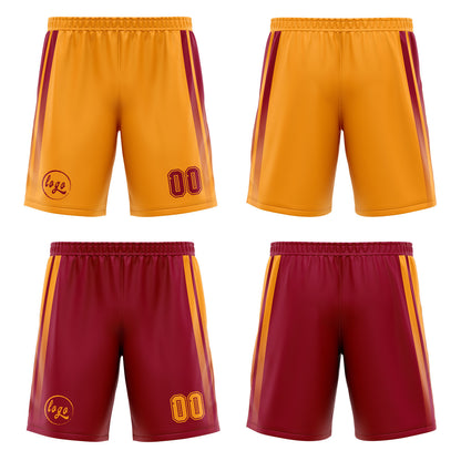 Benutzerdefinierte Burgund Orange Reversible Basketball Jersey Personalisierte Drucken Name Nummer Logo