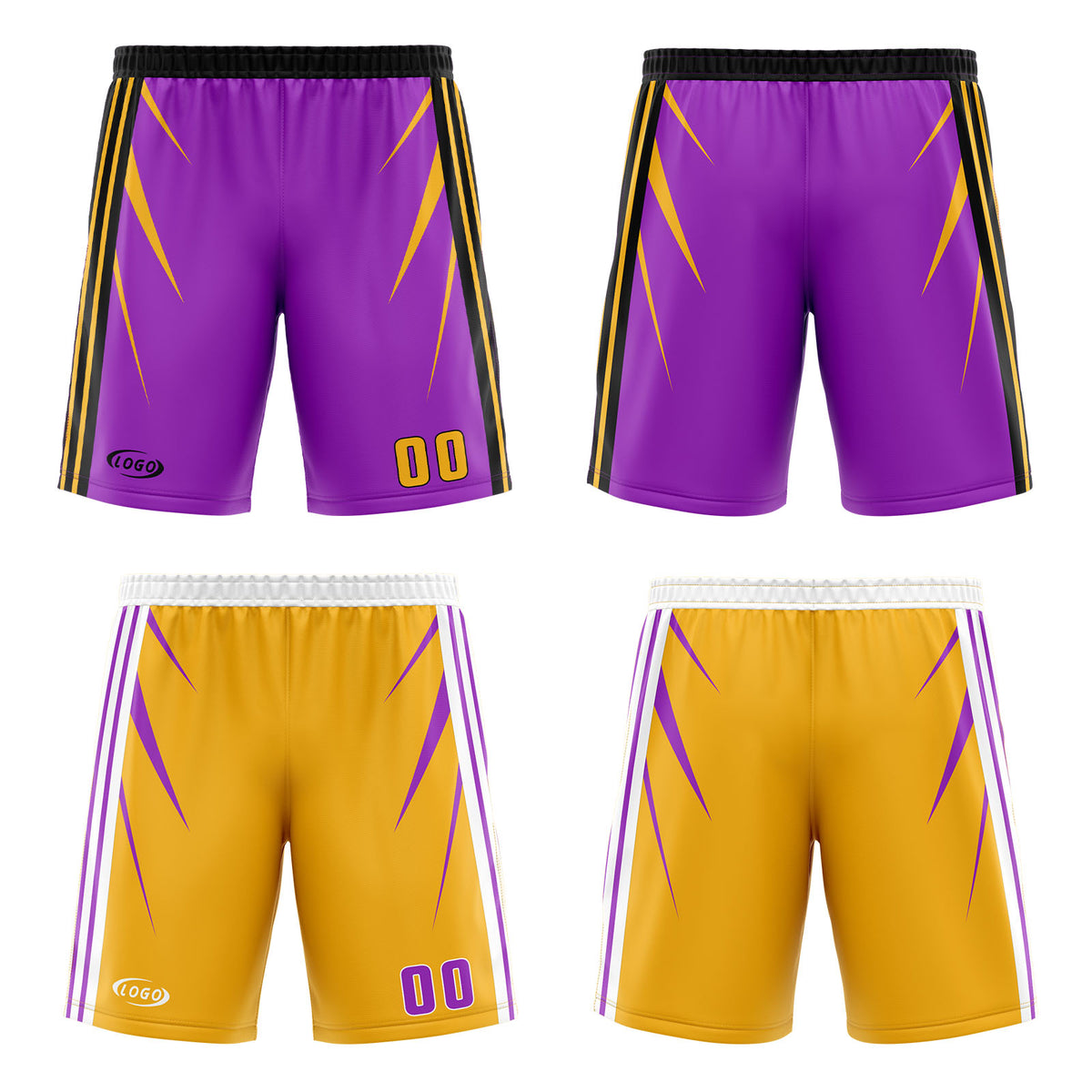 Benutzerdefinierte Lila Gelb Reversible Basketball Jersey Personalisierte Drucken Name Nummer Logo