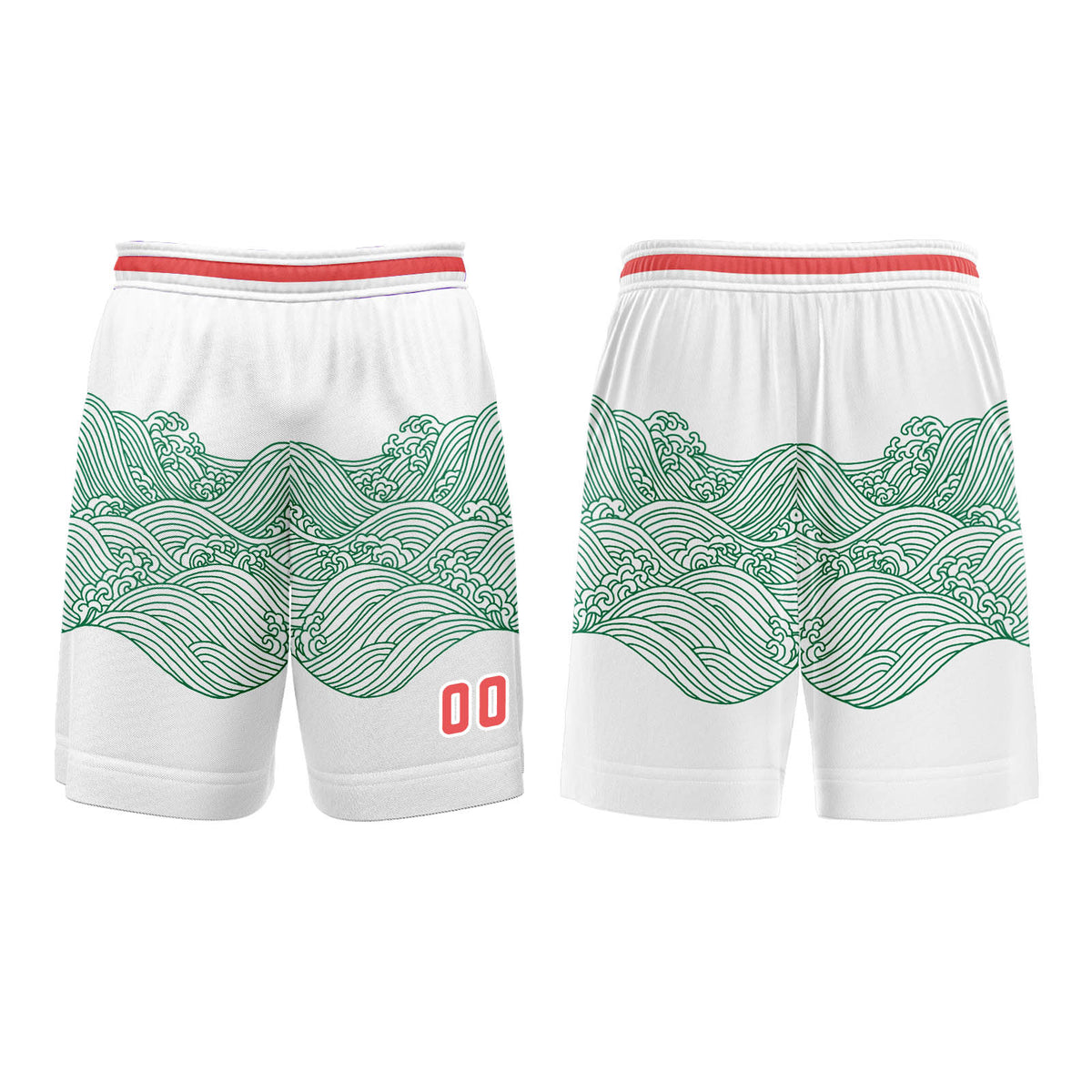 Benutzerdefinierter Grün Rot Basketball Jersey Uniform Anzug gedruckt Ihr Logo Name Nummer