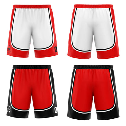 Benutzerdefinierte Rot Schwarz Reversible Basketball Jersey Personalisierte Drucken Name Nummer Logo