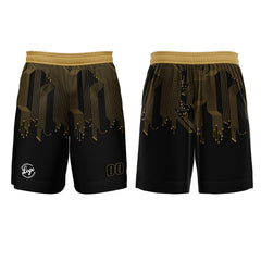 Kundenspezifisches Schwarz Gold Basketball Fußball Schießen langes T-Shirt für Erwachsene und Kinder