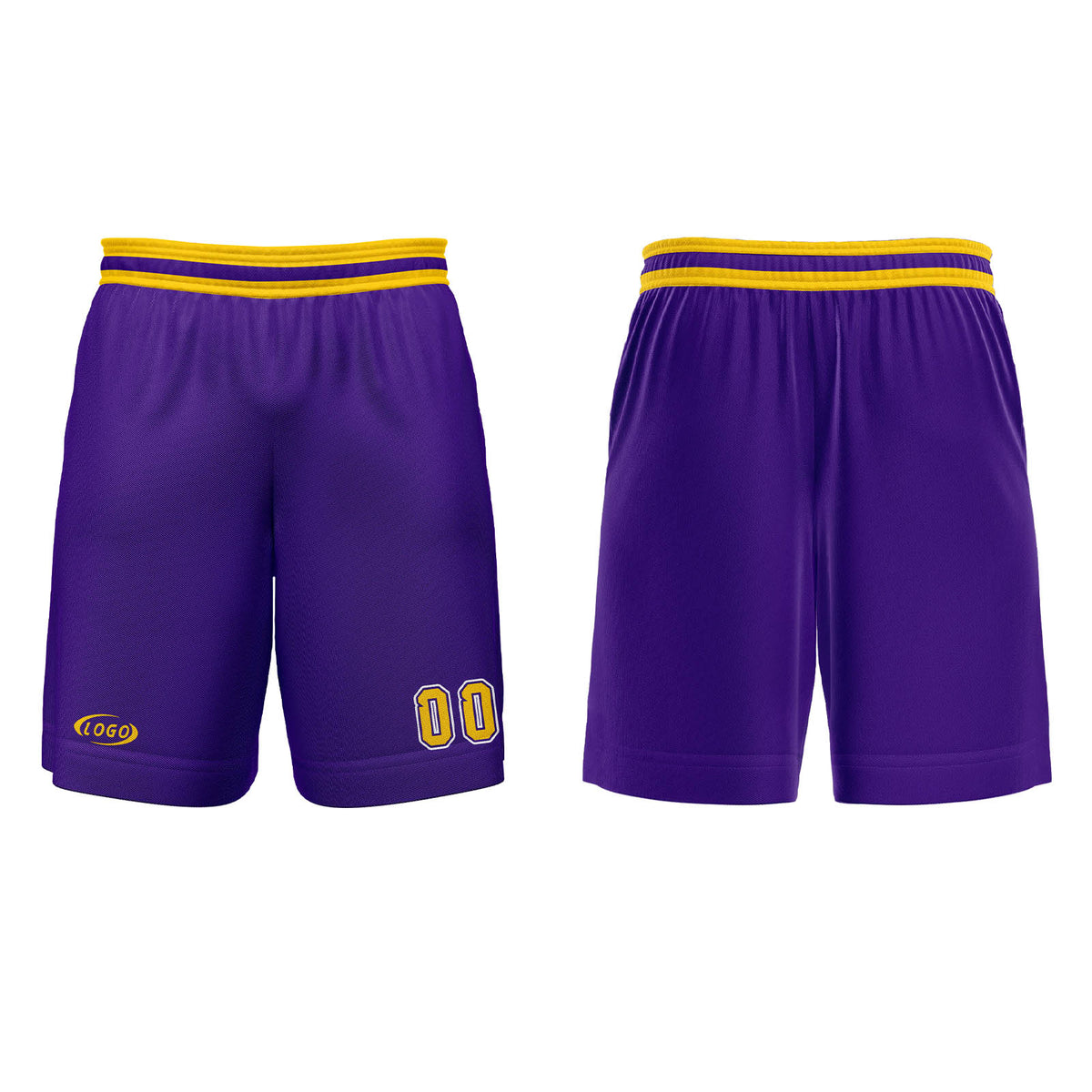 Benutzerdefinierter Lila Weiß Gelb Basketball Jersey Uniform Anzug gedruckt Ihr Logo Name Nummer