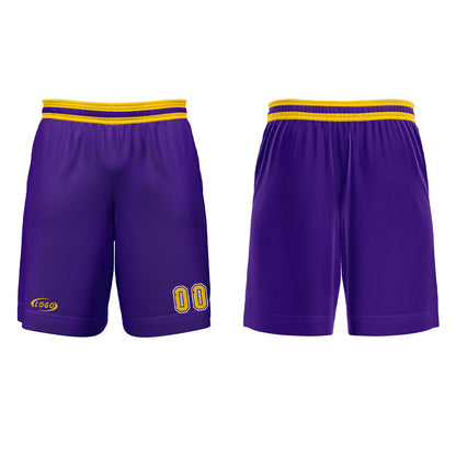 Benutzerdefinierter Lila Weiß Gelb Basketball Jersey Uniform Anzug gedruckt Ihr Logo Name Nummer