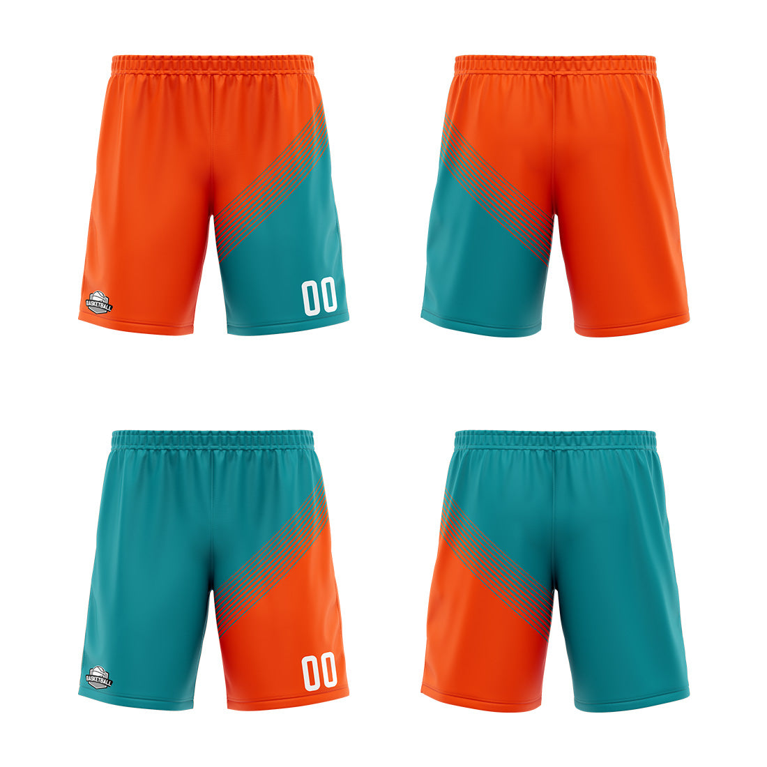 Benutzerdefinierte Orange Grün Reversible Basketball Jersey Personalisierte Print Name Nummer Logo