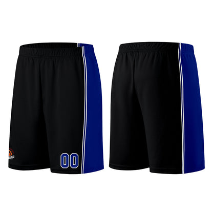 Individuelle Schwarz Königliche Basketball Jersey Shorts für Männer und Frauen Gestickter und gedruckter Name, Nummer und Logo