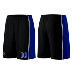 Individuelle Schwarz Königliche Basketball Jersey Shorts für Männer und Frauen Gestickter und gedruckter Name, Nummer und Logo