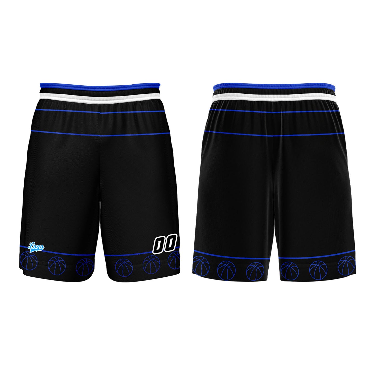 Benutzerdefinierter Weiß Blau Basketball Jersey Uniform Anzug gedruckt Ihr Logo Name Nummer