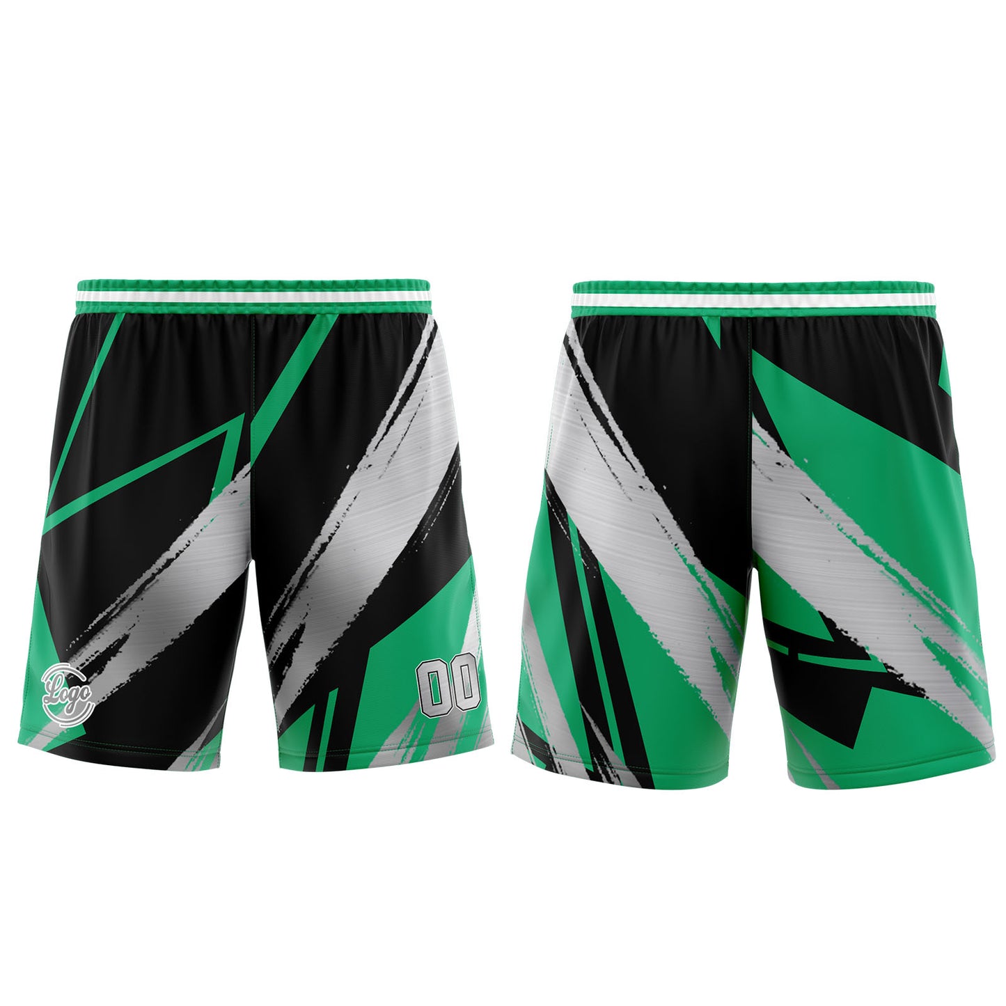Benutzerdefinierter Schwarz Grün Grau Basketball Jersey Uniform Anzug gedruckt Ihr Logo Name Nummer