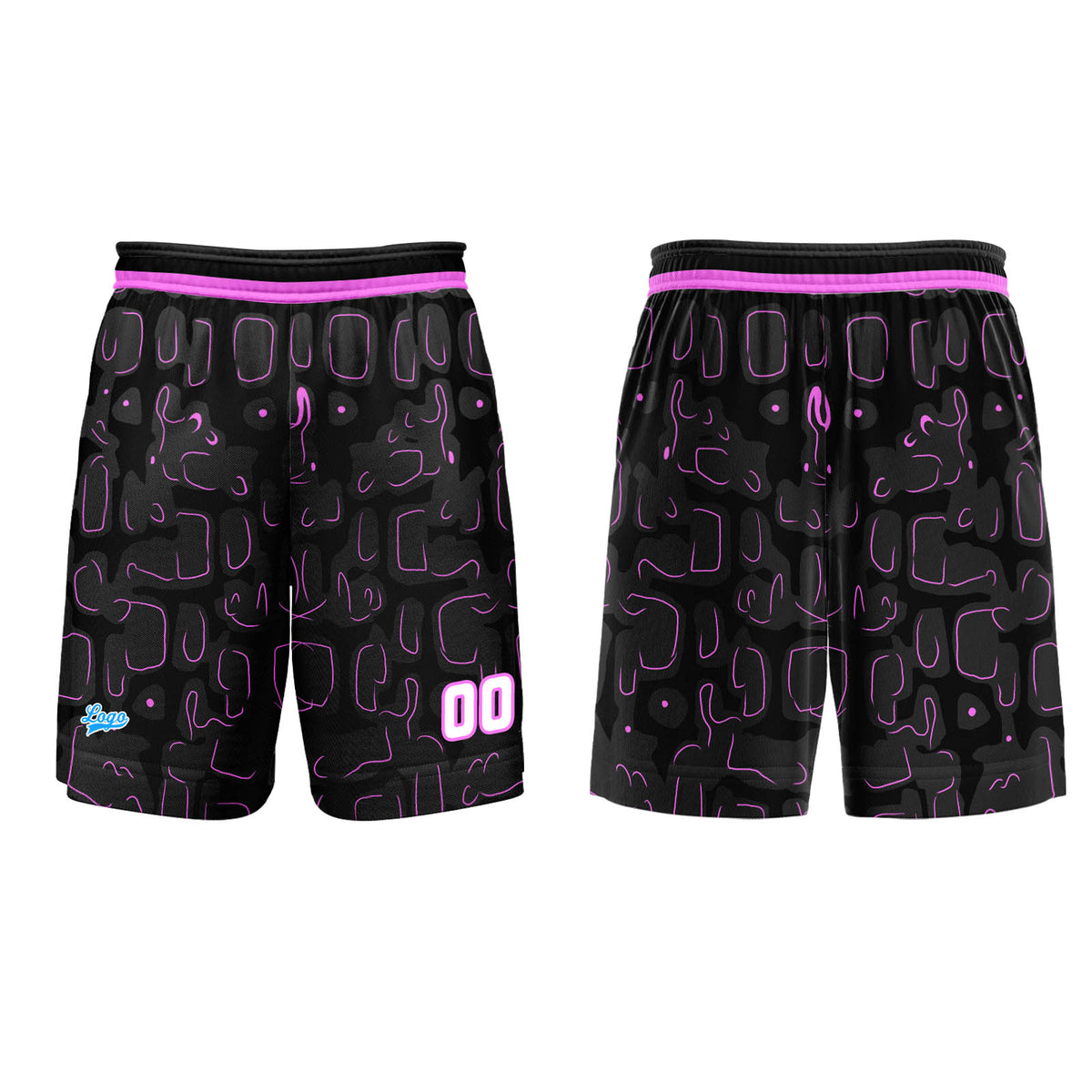 Benutzerdefinierter Schwarz Flieder Basketball Jersey Uniform Anzug gedruckt Ihr Logo Name Nummer