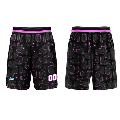 Benutzerdefinierter Schwarz Flieder Basketball Jersey Uniform Anzug gedruckt Ihr Logo Name Nummer