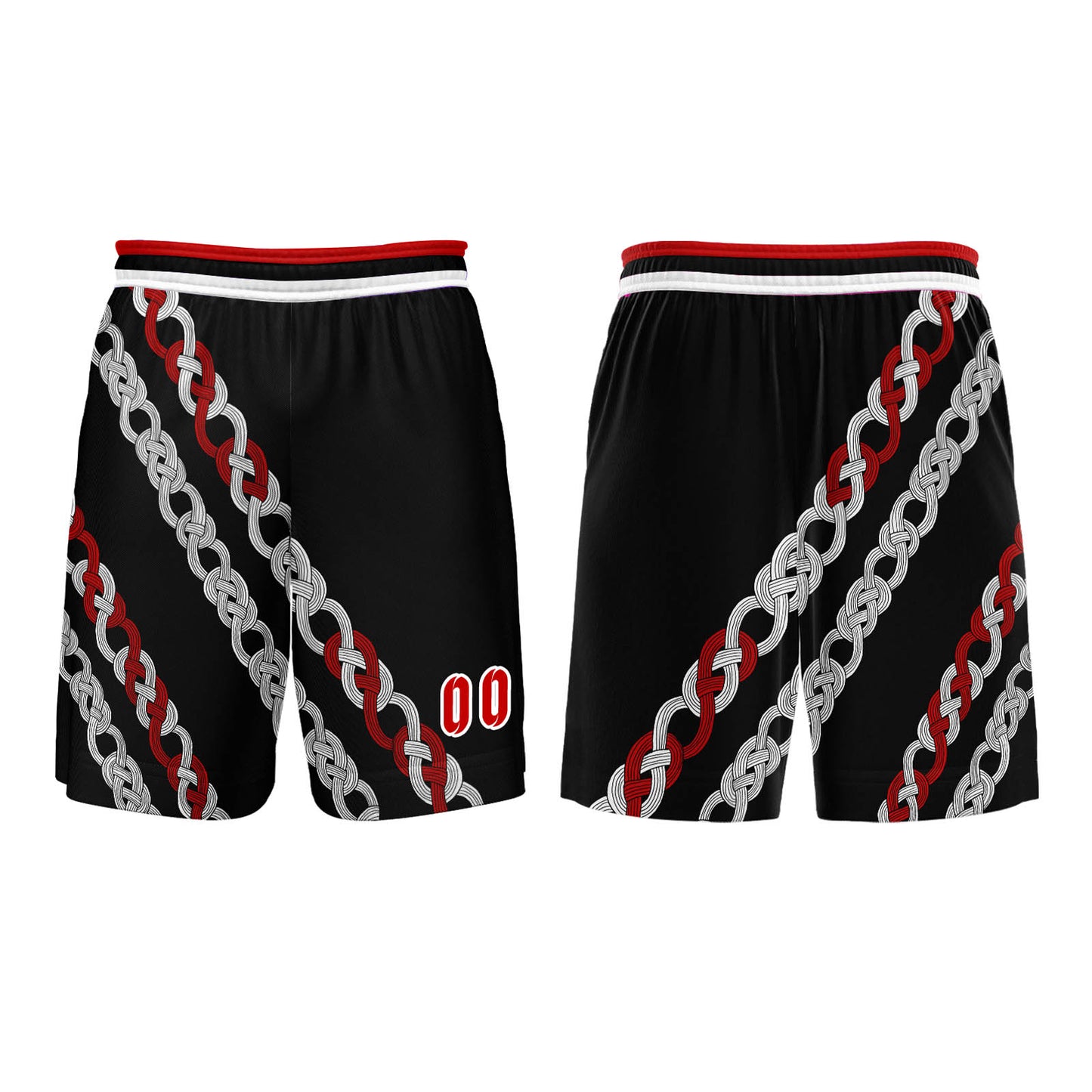 Benutzerdefinierter Schwarz Rot Basketball Jersey Uniform Anzug gedruckt Ihr Logo Name Nummer
