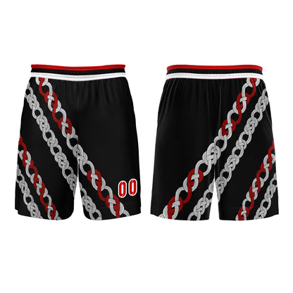 Benutzerdefinierter Schwarz Rot Basketball Jersey Uniform Anzug gedruckt Ihr Logo Name Nummer