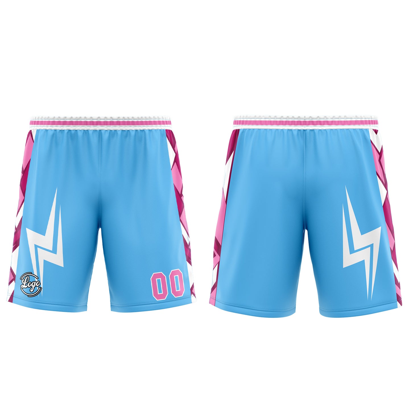 Benutzerdefinierter Blau Rosa Basketball Jersey Uniform Anzug gedruckt Ihr Logo Name Nummer