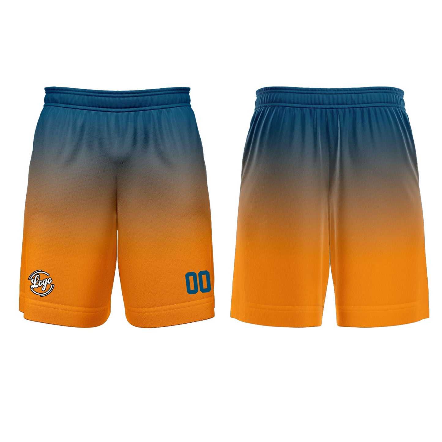Kundenspezifisches Blau Orange Basketball Fußball Schießen langes T-Shirt für Erwachsene und Kinder