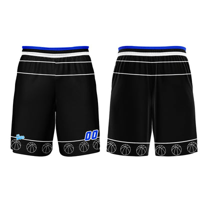 Benutzerdefinierter Schwarz Blau Basketball Jersey Uniform Anzug gedruckt Ihr Logo Name Nummer