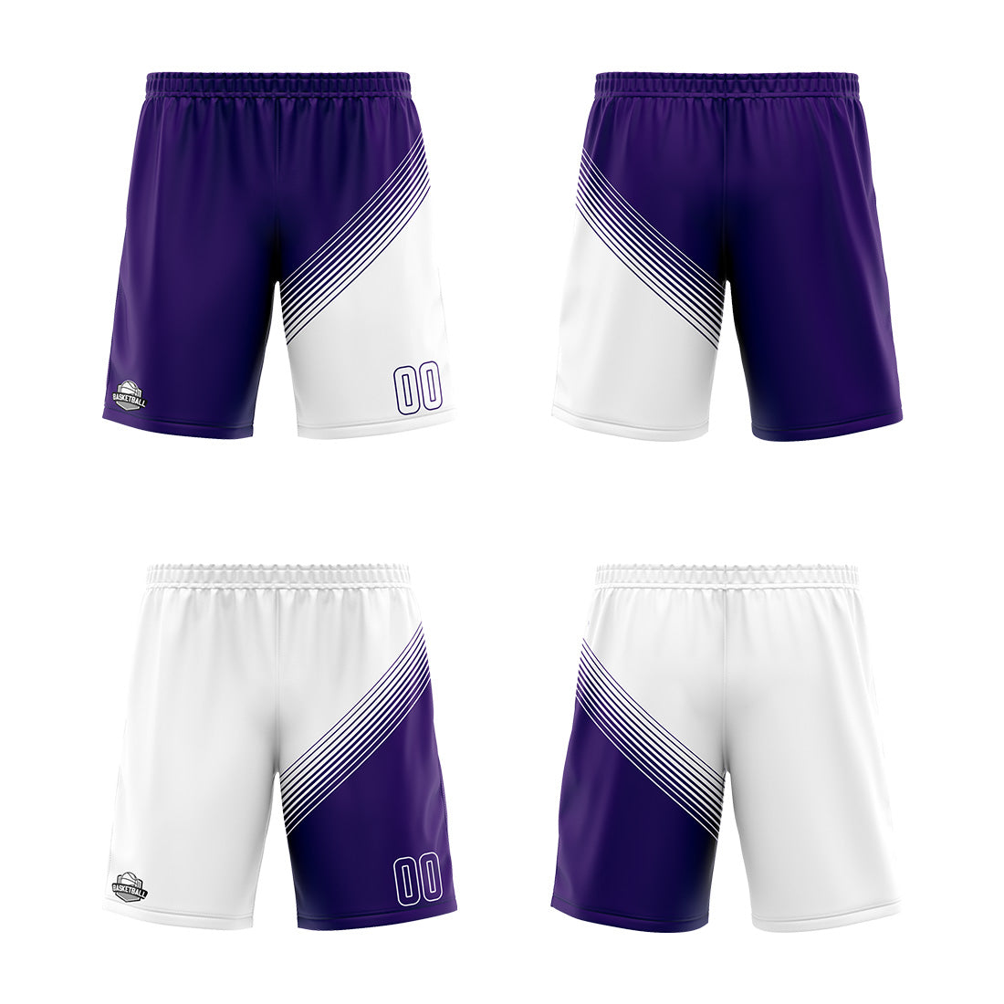 Benutzerdefinierte Lila Weiß Reversible Basketball Jersey Personalisierte Print Name Nummer Logo