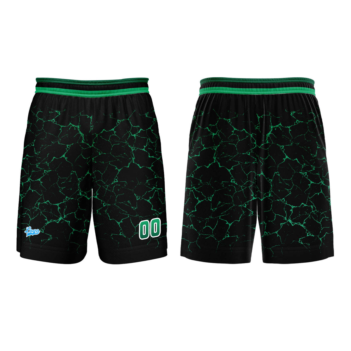 Benutzerdefinierter Grün Basketball Jersey Uniform Anzug gedruckt Ihr Logo Name Nummer