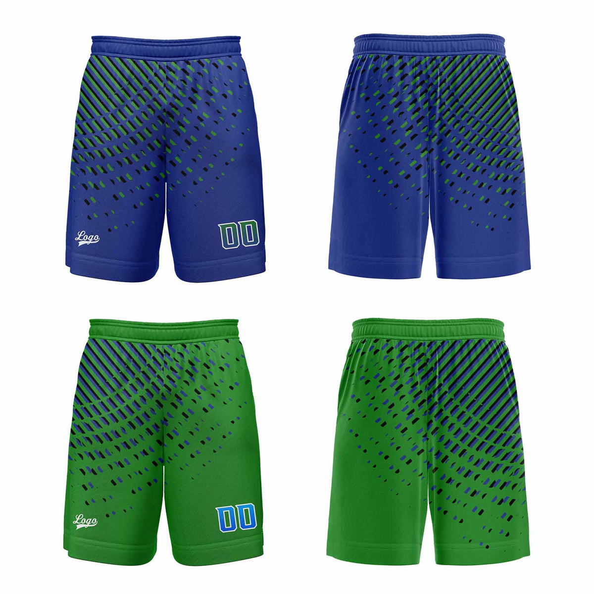 Benutzerdefinierte Blau Grün Reversible Basketball Jersey Personalisierte Print Name Nummer Logo