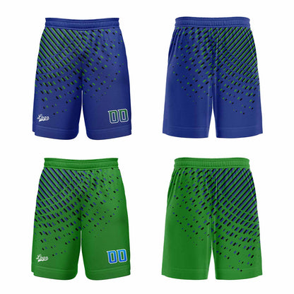Benutzerdefinierte Blau Grün Reversible Basketball Jersey Personalisierte Print Name Nummer Logo