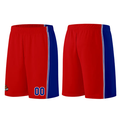 Individuelle Rot Hellblau Basketball Jersey Shorts für Männer und Frauen Gestickter und gedruckter Name, Nummer und Logo