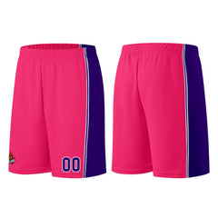 Individuelle Rosa-Lila Basketball Jersey Shorts für Männer und Frauen Gestickter und gedruckter Name, Nummer und Logo