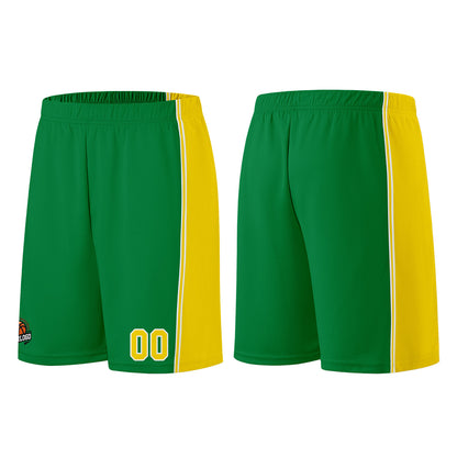 Individuelle Kelly Grün Gelb Basketball Jersey Shorts für Männer und Frauen Gestickter und gedruckter Name, Nummer und Logo
