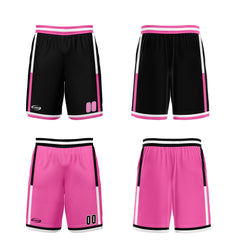 Benutzerdefinierte Schwarz Rosa Reversible Basketball Jersey Personalisierte Drucken Name Nummer Logo