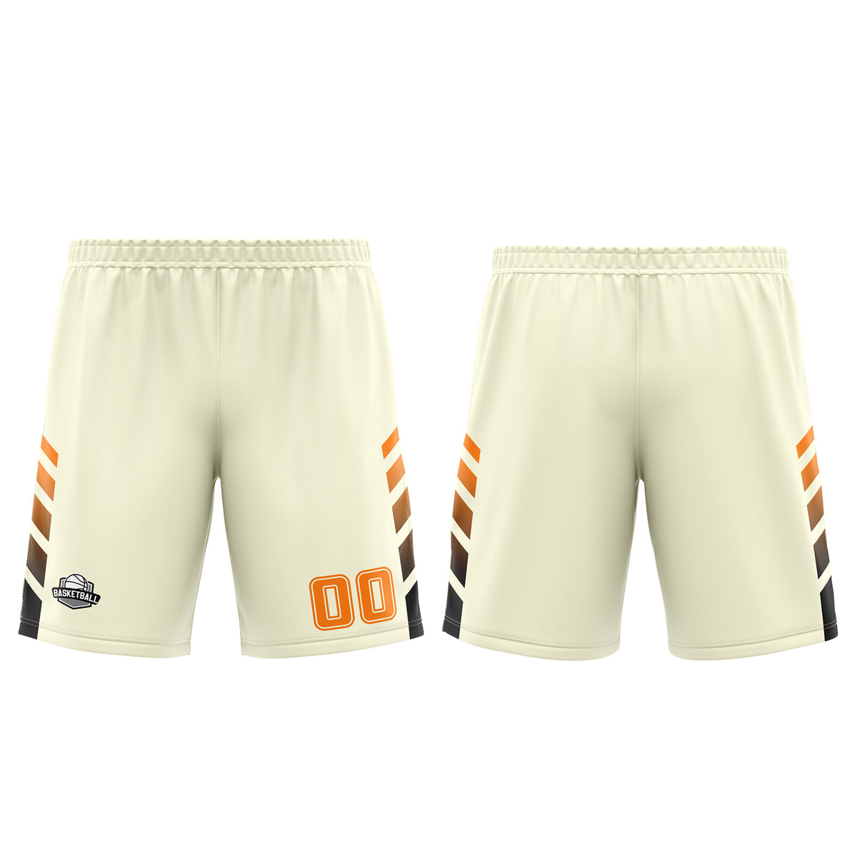 Benutzerdefinierter Creme Orange Basketball Jersey Uniform Anzug gedruckt Ihr Logo Name Nummer