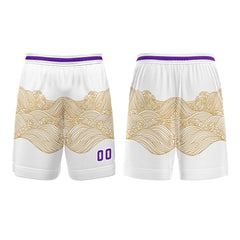 Benutzerdefinierter Gelb Violett Basketball Jersey Uniform Anzug gedruckt Ihr Logo Name Nummer