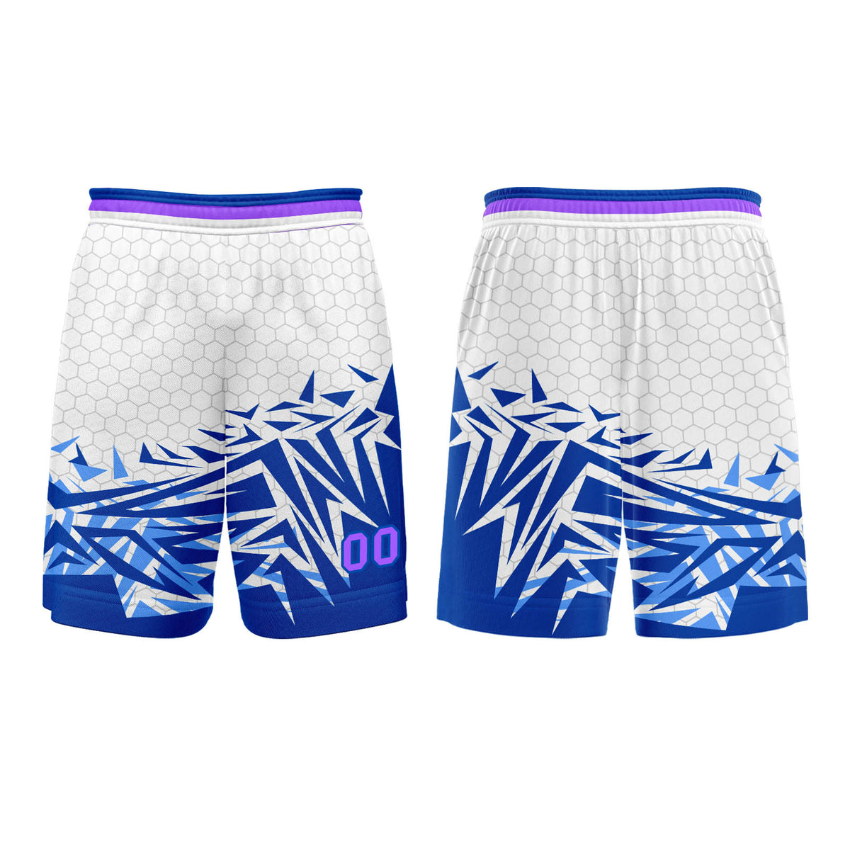 Benutzerdefinierter Blau Violett Basketball Jersey Uniform Anzug gedruckt Ihr Logo Name Nummer