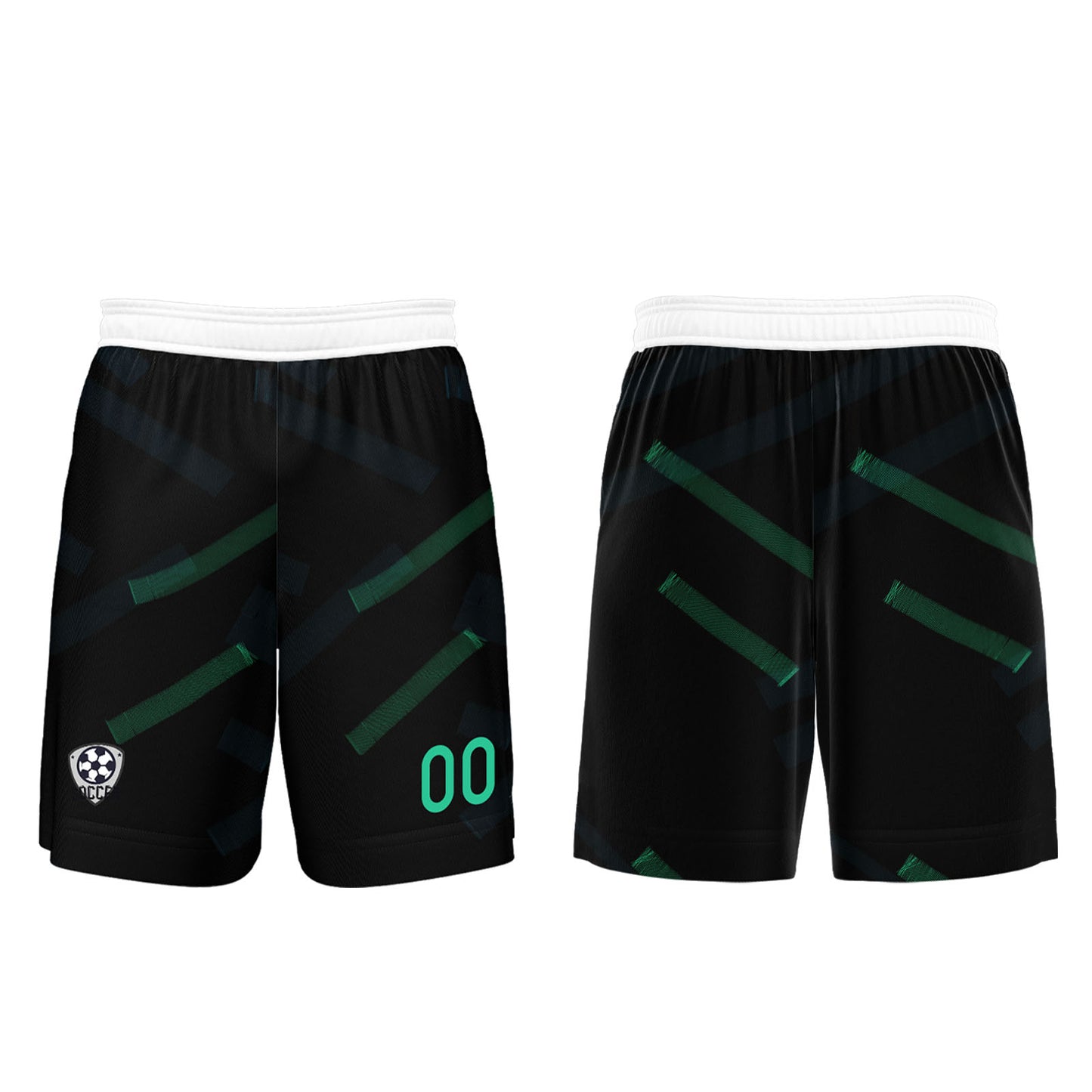 Benutzerdefinierte Schwarz Gras Grün Fußball Trikots für Männer Frauen Personalisierte Fußball Uniformen für Erwachsene und Kind